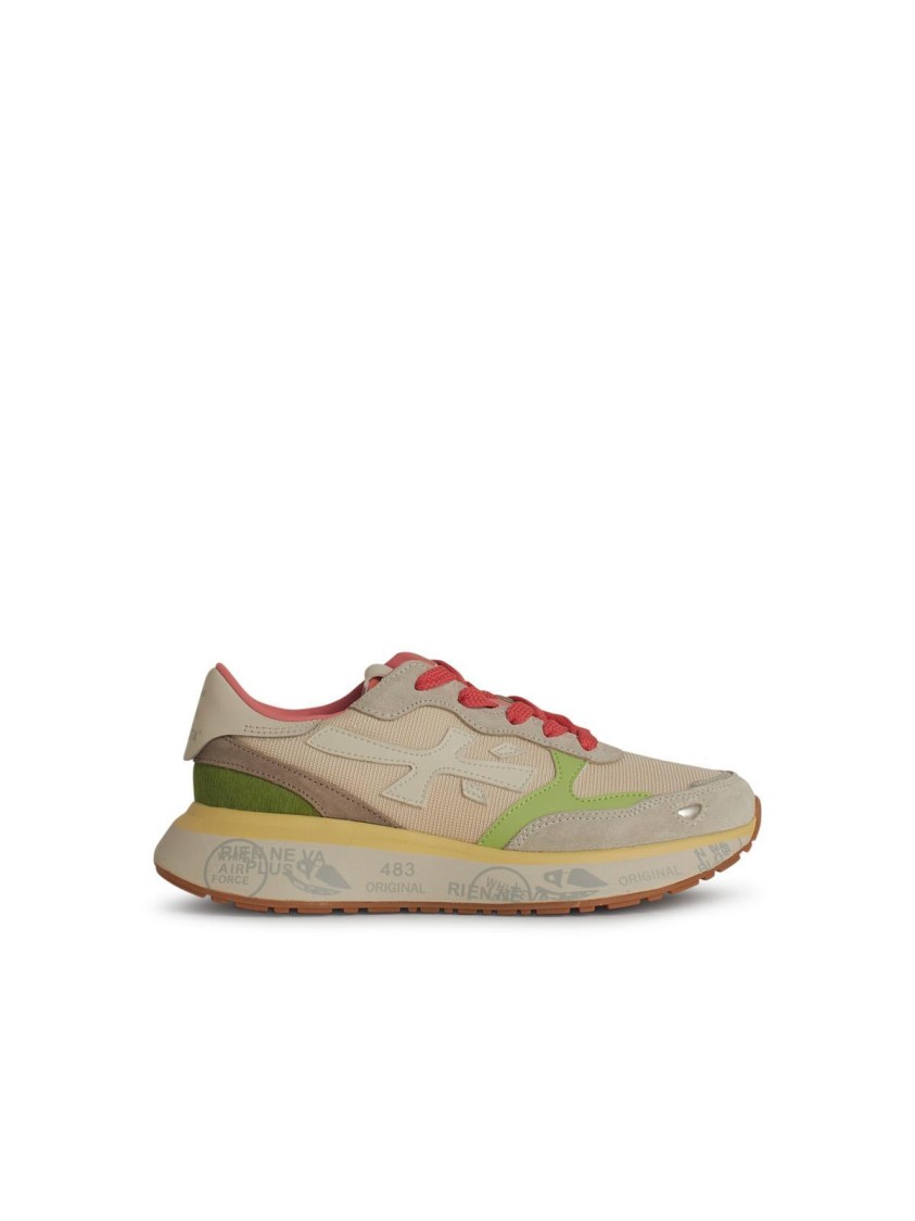 Shop Premiata Lauryn' Multicolor Leather Blend Sneakers