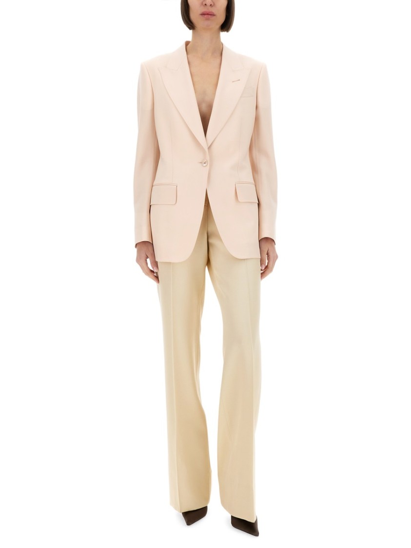 Tom Ford Wool Blazer With Silk Lining In Pink