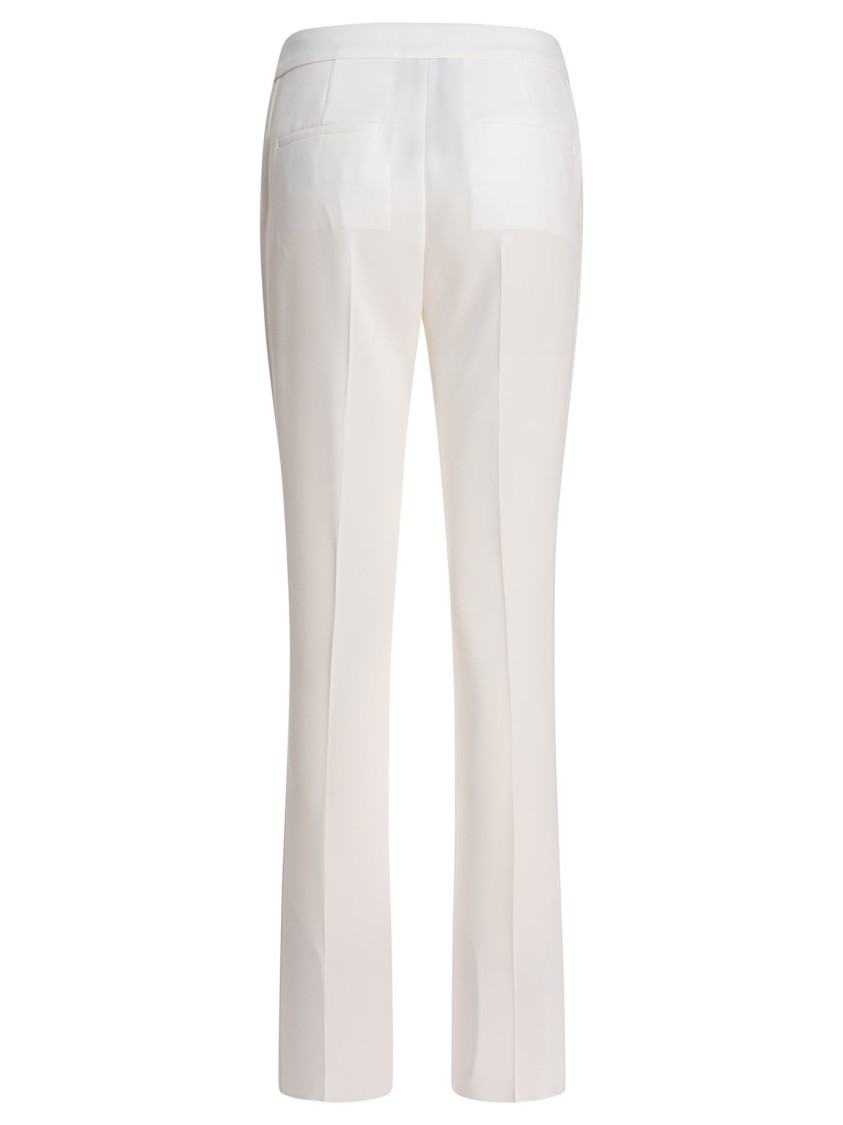Max Mara Tailored White Trousers With Smooth Finish In White