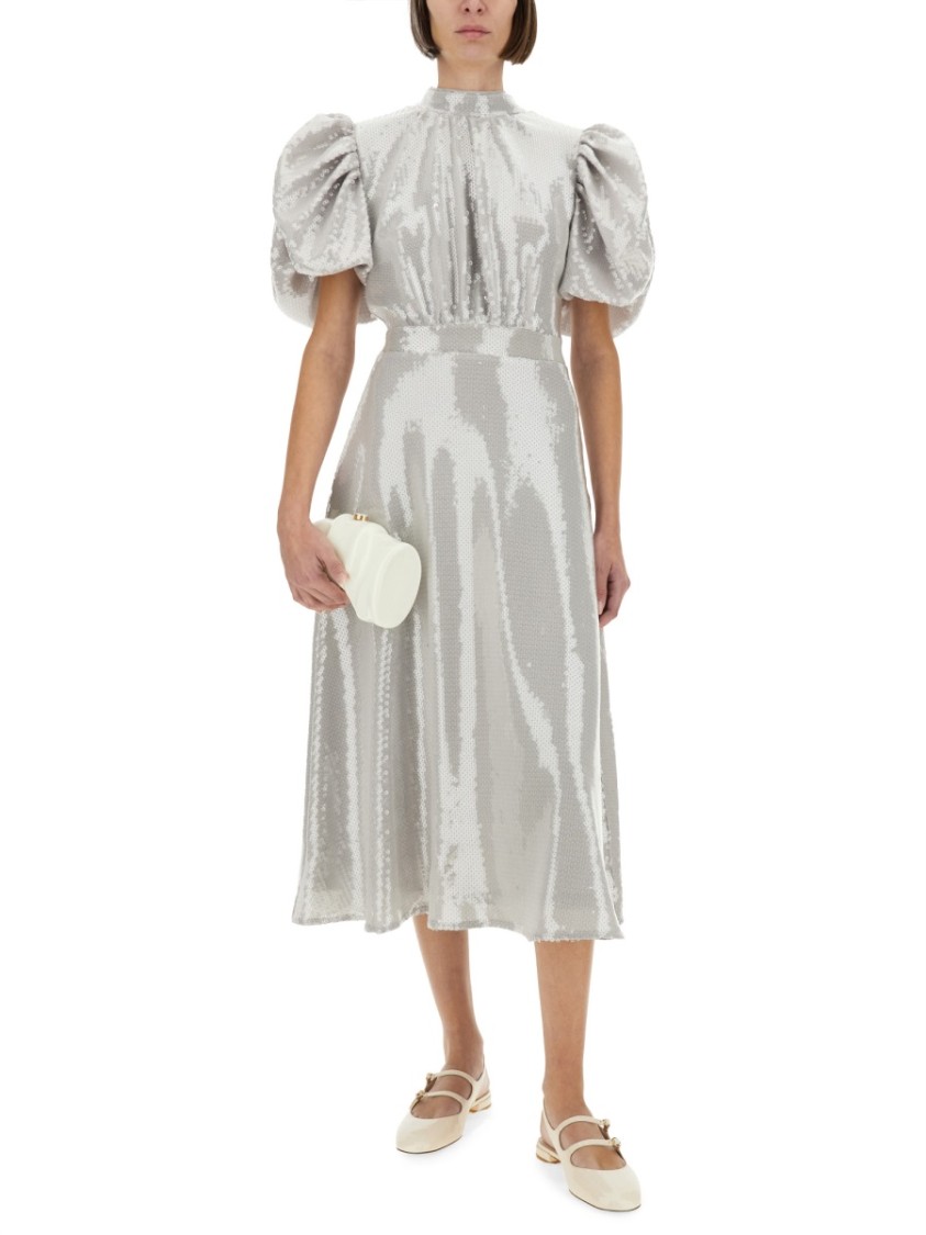 Rotate Birger Christensen Rotate Birgerchristensen Midi Dress With Sequins In Grey