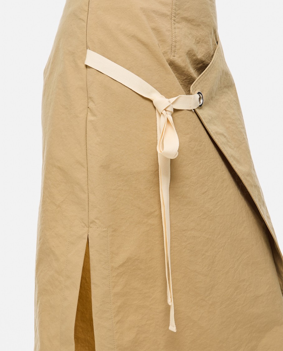 Plan C Asymmetrical Flared Skirt With Front Tie Detail In Neutrals