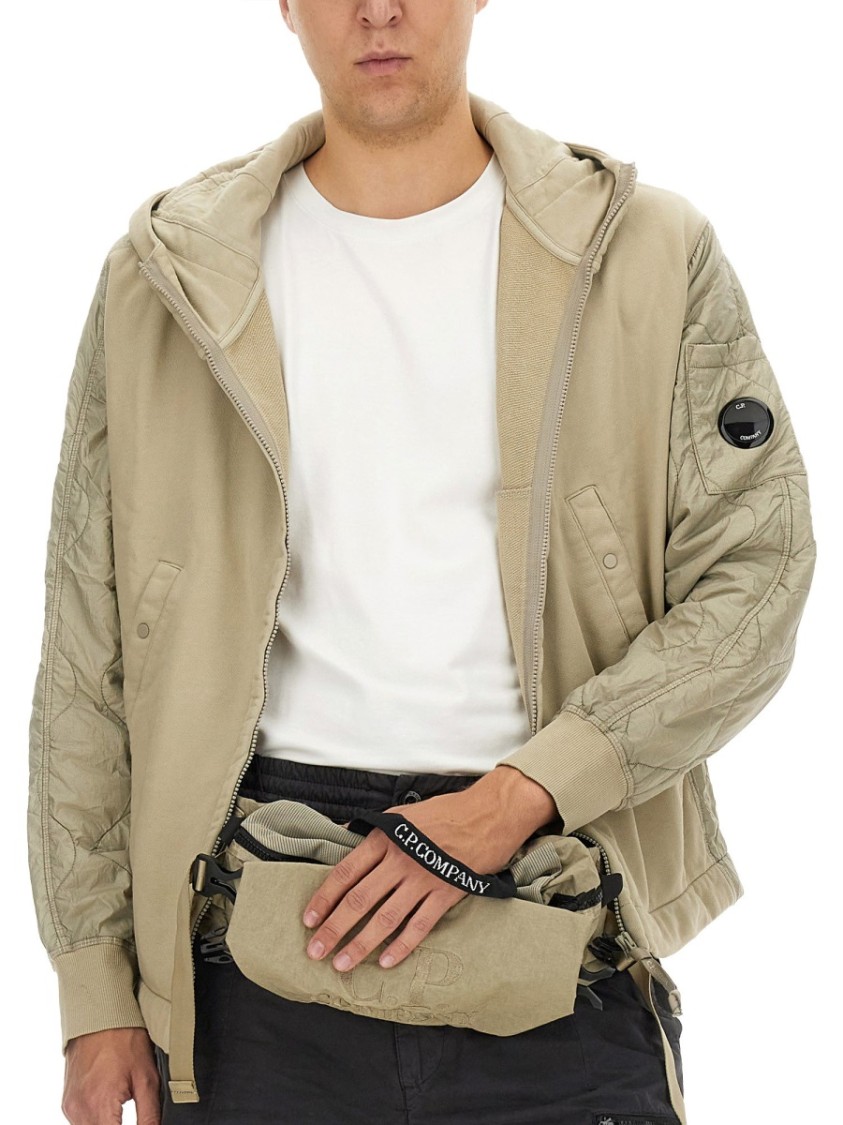Shop C.p. Company Textured Canvas Pouch In Neutrals