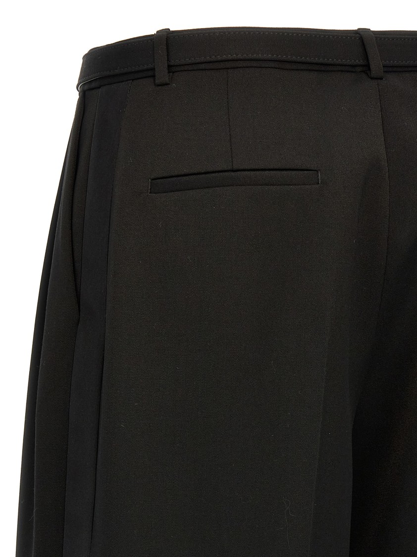 Jil Sander Wool Trousers With Back Pockets And Belt Loops In Black