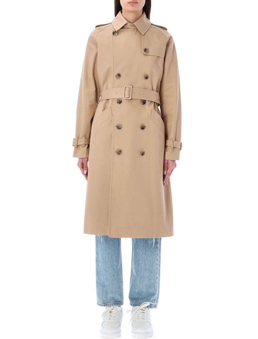 Apc A.p.c. Greta Double-breasted Trench Coat In Neutrals