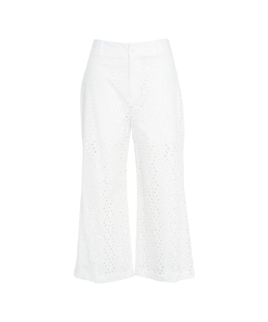 Liu •jo Liu Jo Cropped Pants With Perforated Embroidery