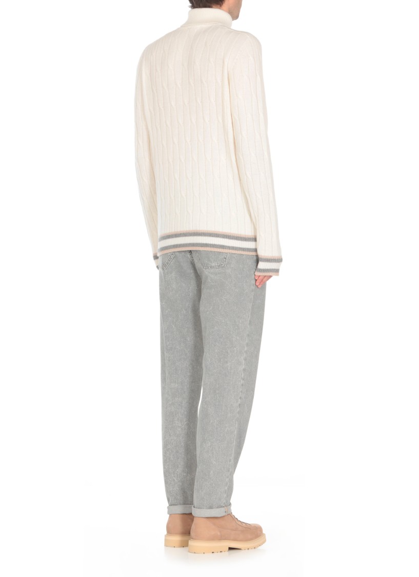 Shop Peserico Wool Sweater In White