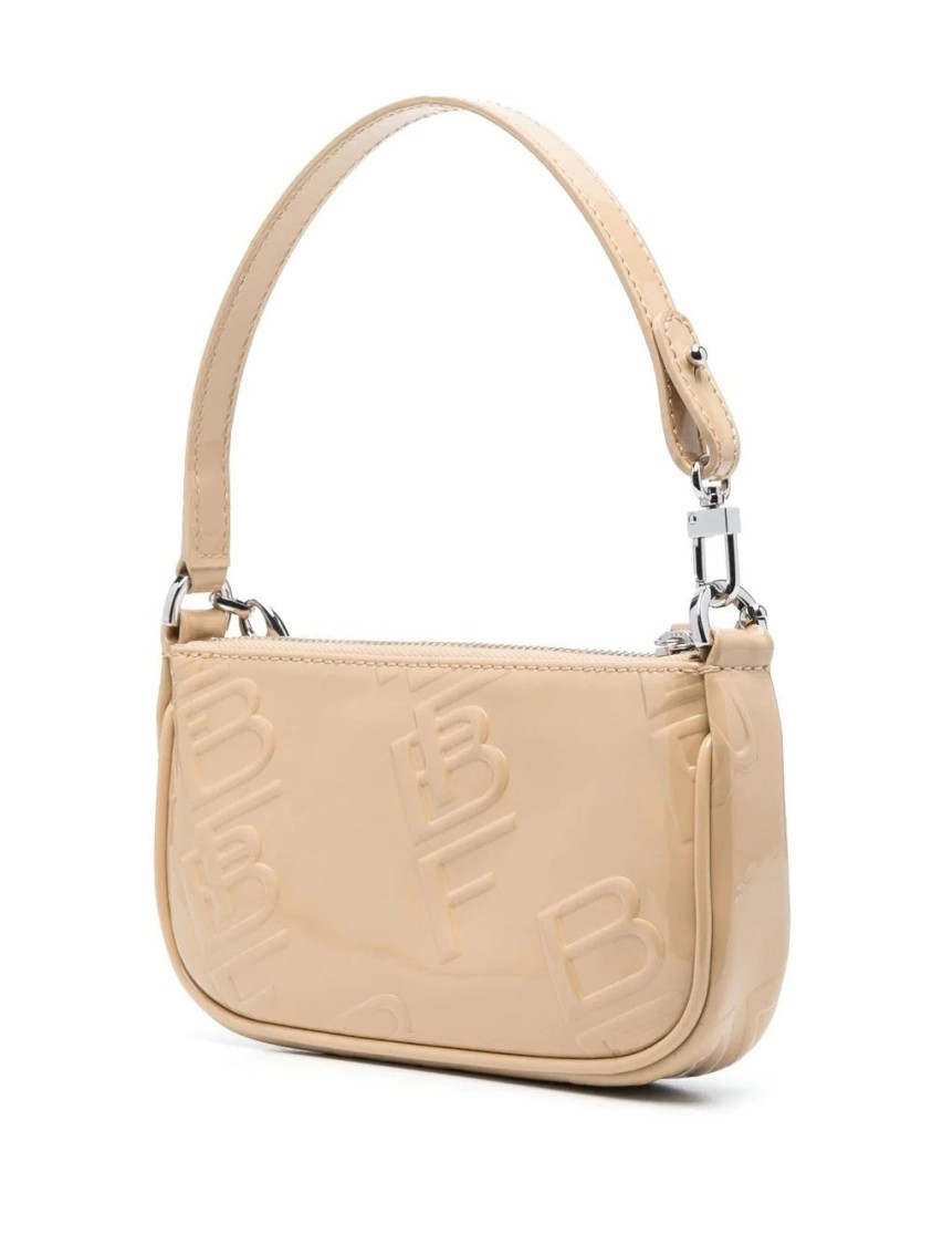 By Far Mini Rachel Kraft Leather Bag In Neutral