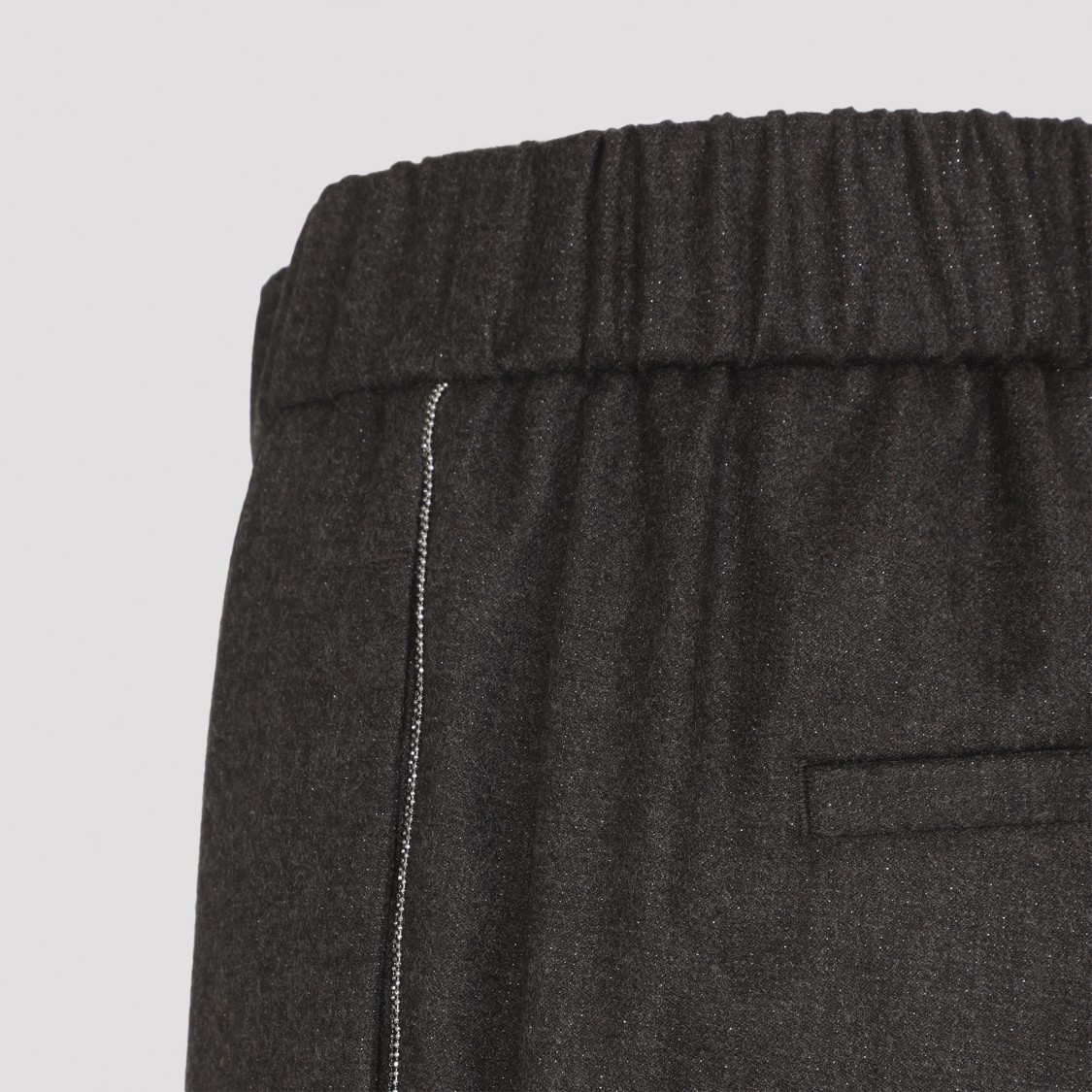 Peserico Straight-leg Brown Virgin Wool Pants With Lurex Details In Brown