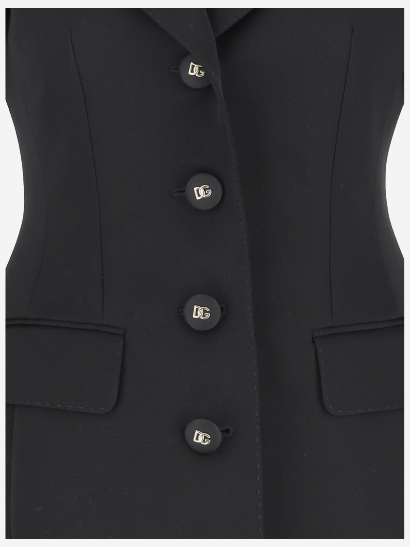 Dolce & Gabbana Dolce Single Breasted Wool Jacket In Black
