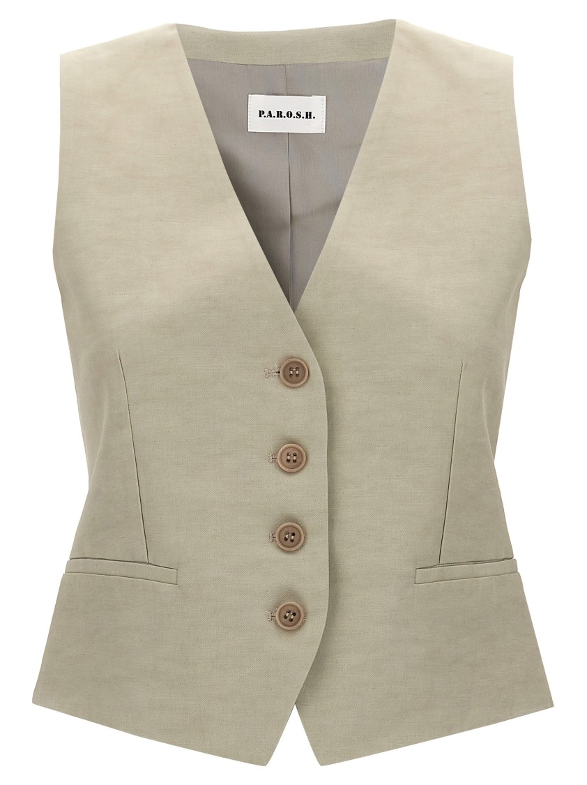 P.a.r.o.s.h Raisa Gilet Beige In Neutral