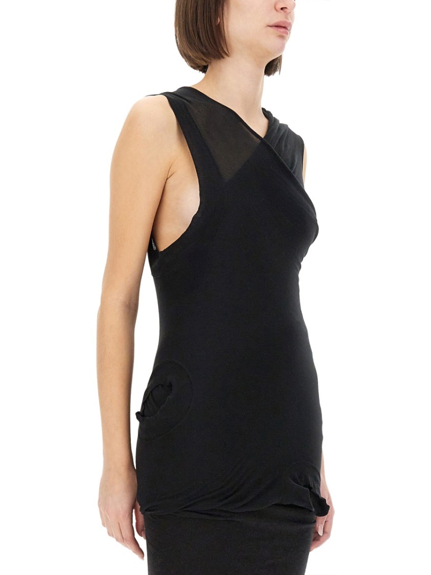 Rick Owens Top With Crossover In Black