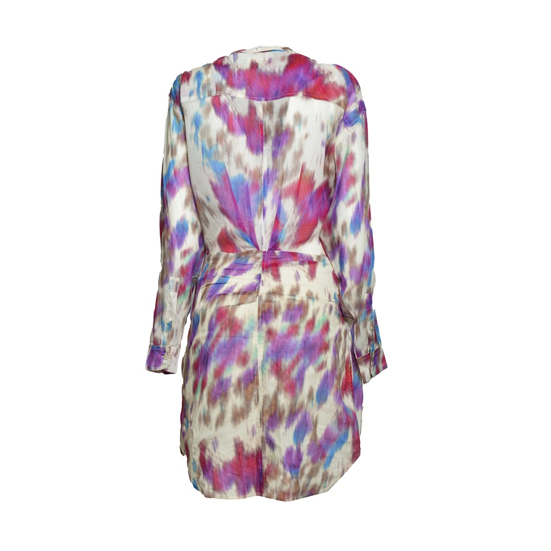 Isabel Marant Étoile Nueva Short Dress In Printed Cotton - Beige/raspberry