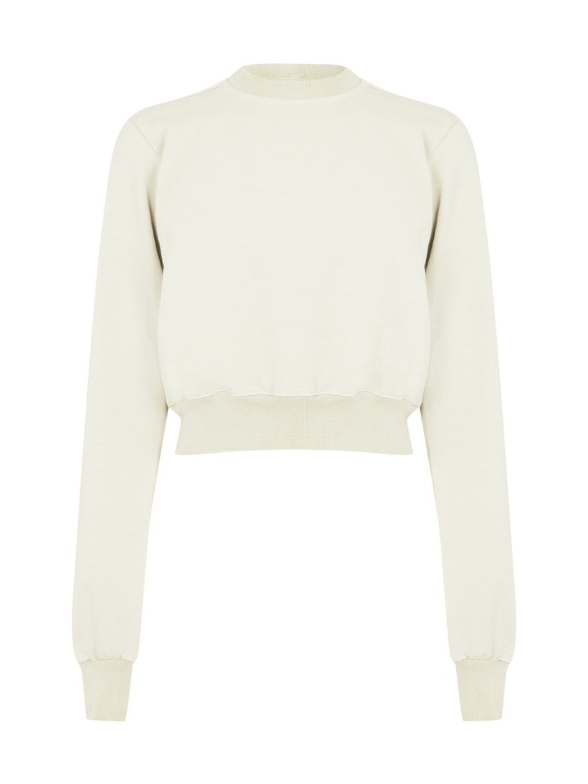 Rick Owens Drkshdw Drkshdw By Rick Owens Pearl Cropped Sweatshirt In White