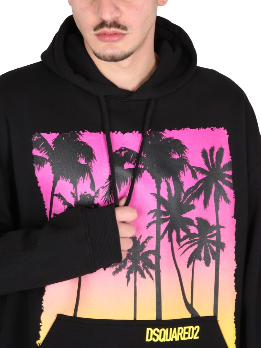 Shop Dsquared2 Sunrise Print Sweatshirt In Black