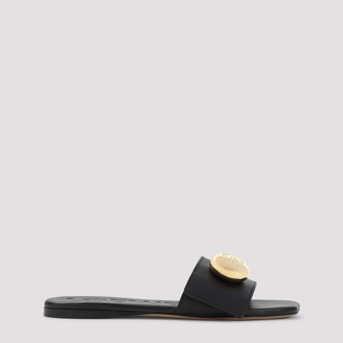 Loewe Women Pebble Calfskin Slide In Black