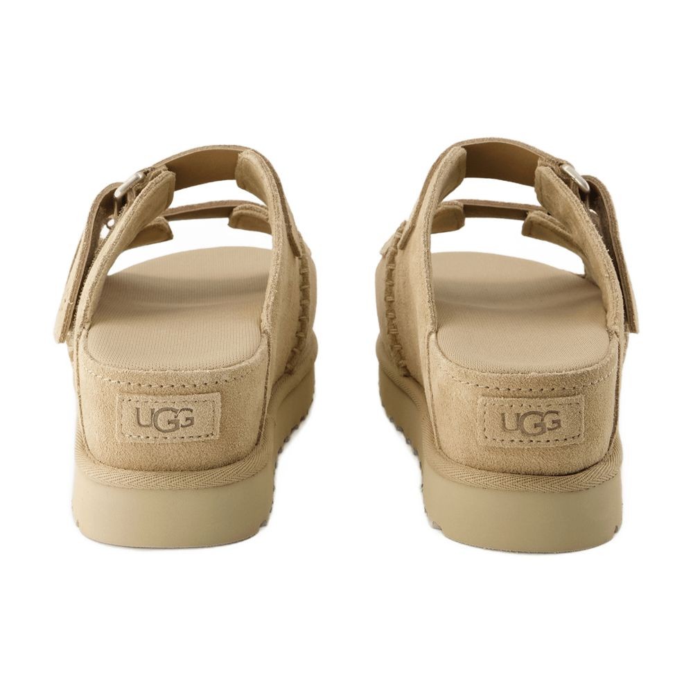 Shop Ugg W Goldenstar Hi Slide Mules - Leather - Beige