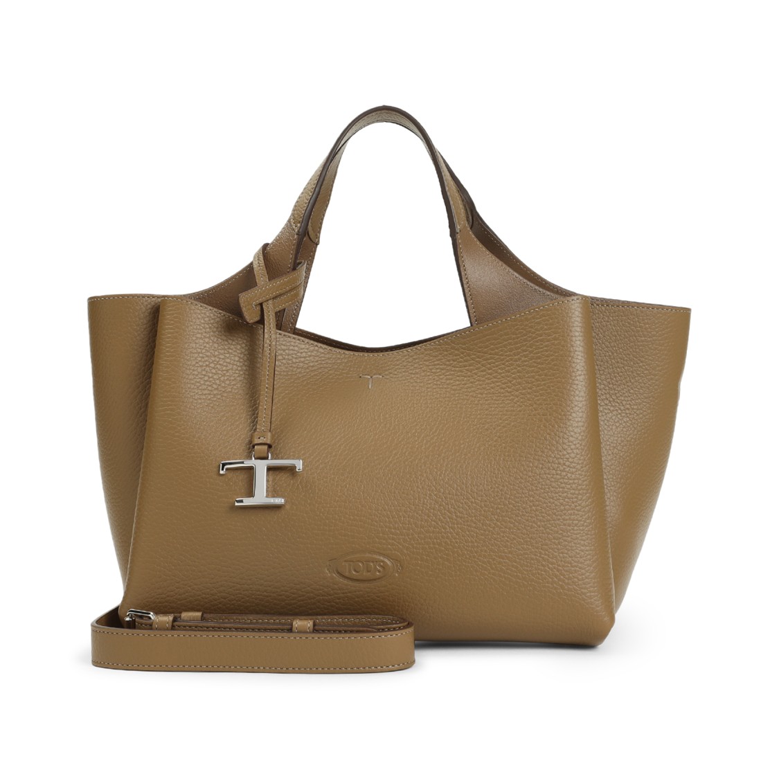 Tod's Mini T Pend Leather Top Handle Bag In Brown