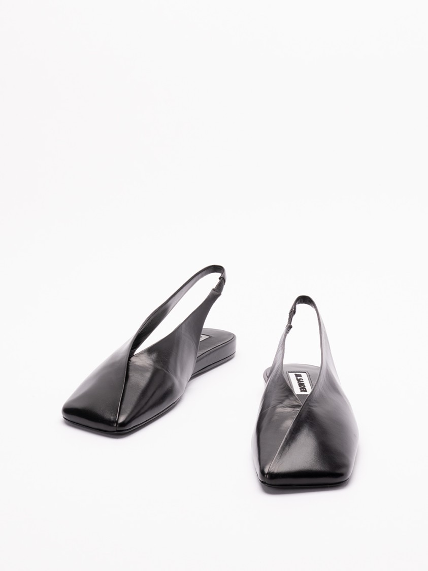 Jil Sander Pointed Toe Ballerinas With Slingback Strap