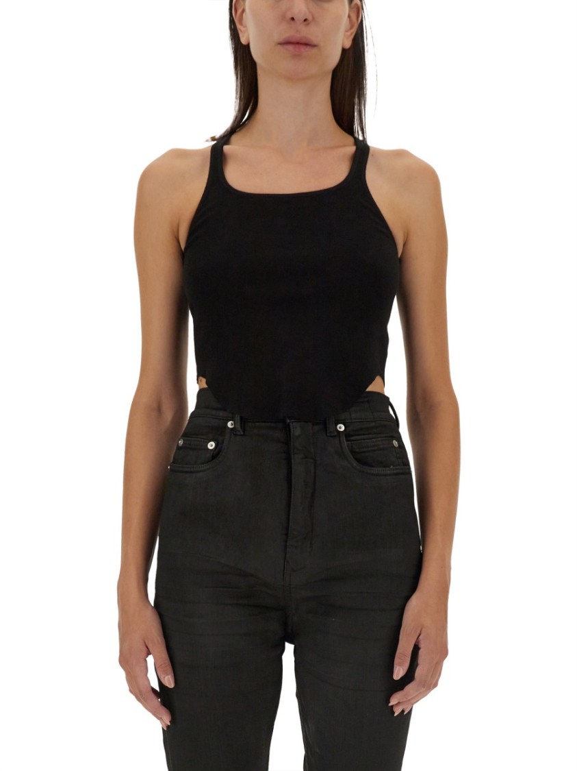 Rick Owens Drkshdw Drkshdw By Rick Owens Fitted Black Cotton Tank Top