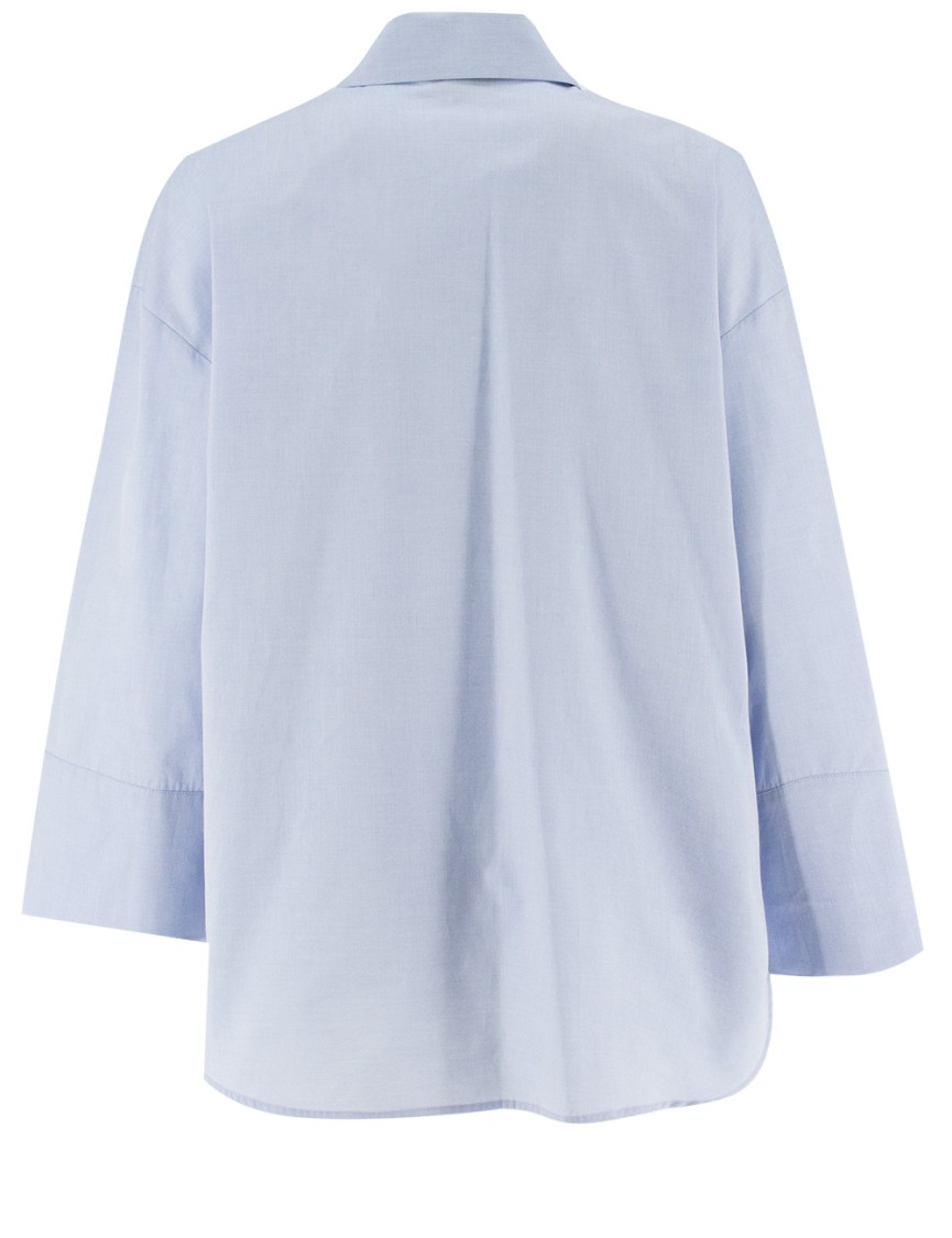 Antonelli Fluid Fit Cotton Poplin Shirt With V-neck