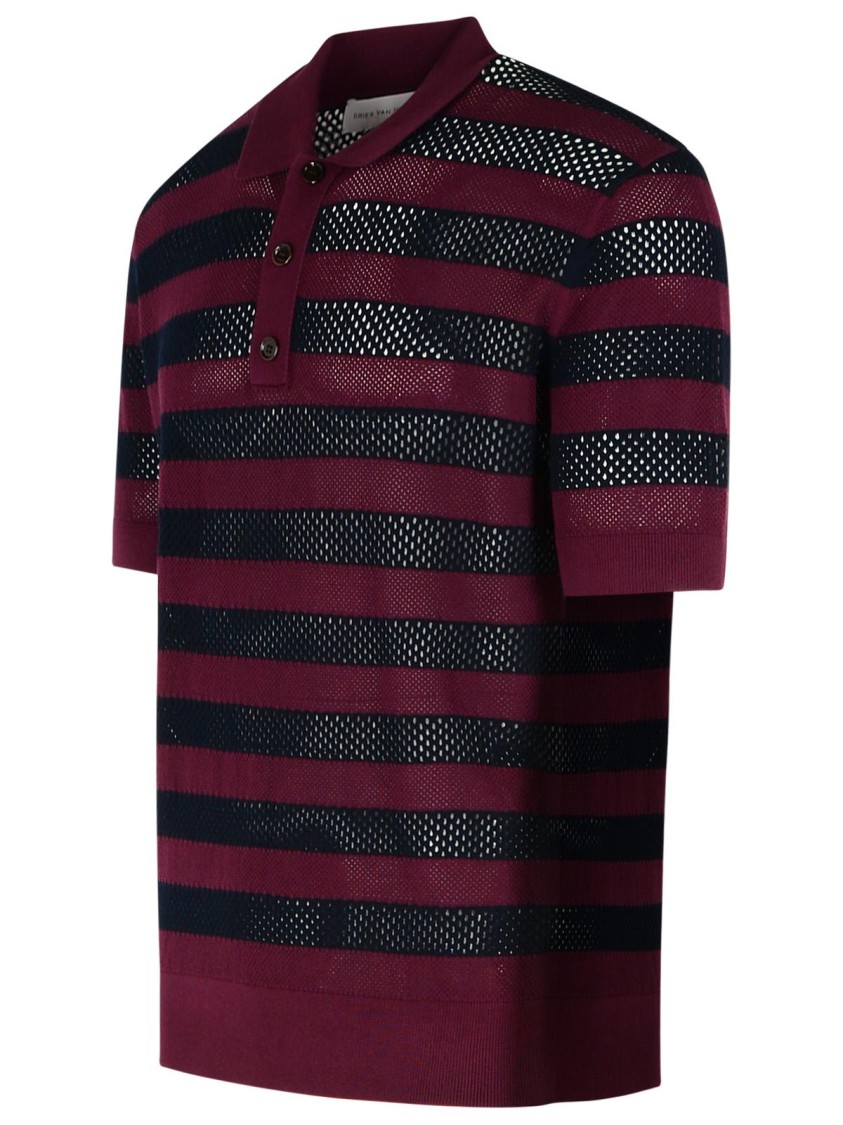 Dries Van Noten Mercy Burgundy Viscose Blend Polo Shirt In Burgundy