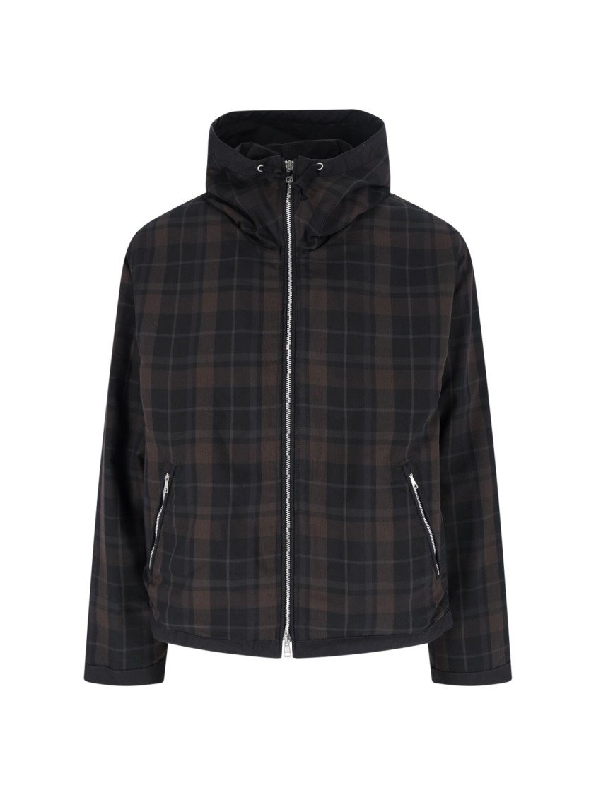 Our Legacy Riviera Checked Shell Hooded Jacket In Brown