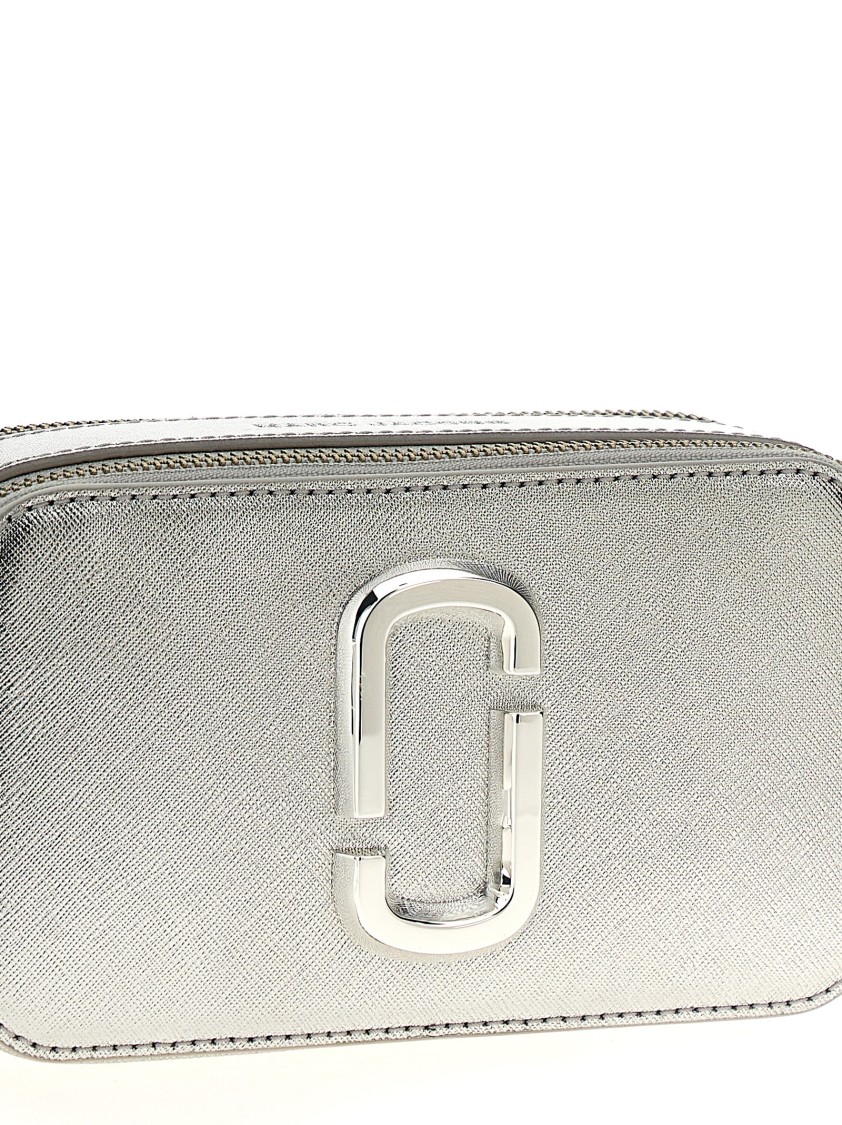 Marc Jacobs 'the Metallic Snapshot' Crossbody Bag In Silver
