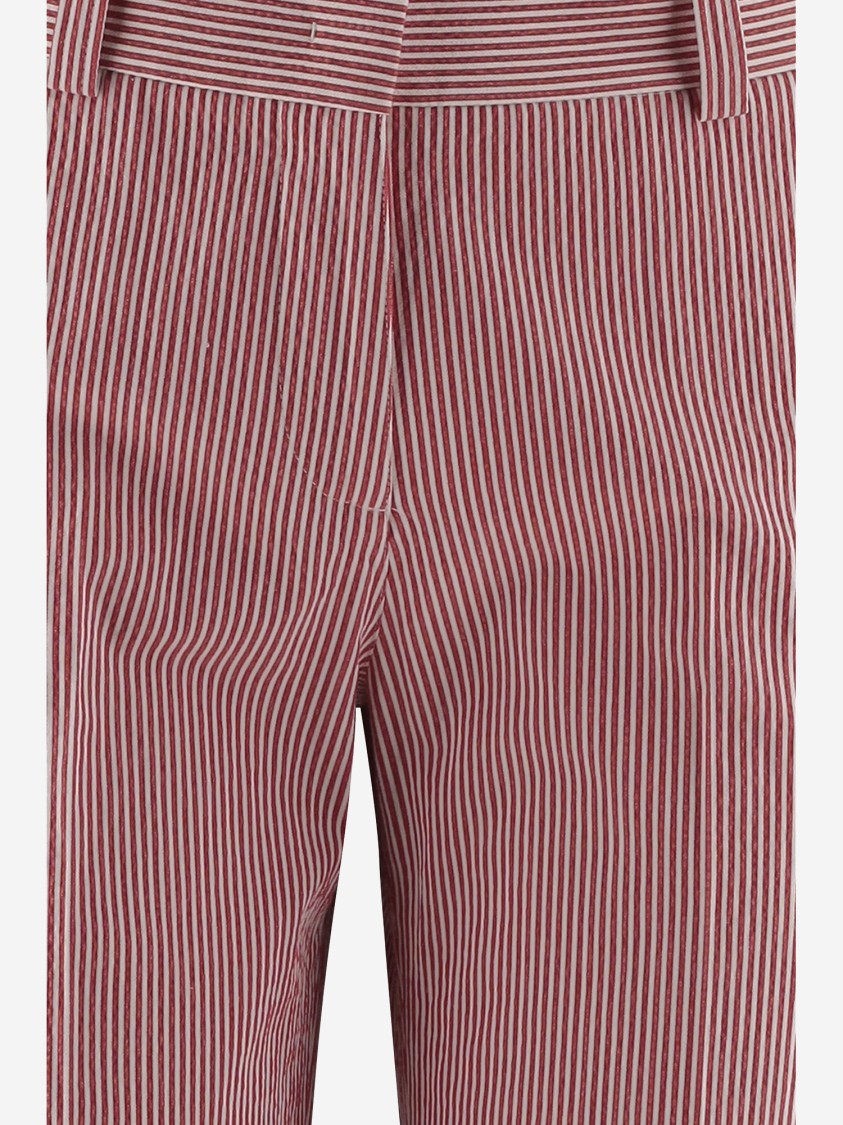 QL2 QL2 COTTON BLEND PANTS WITH STRIPED PATTERN