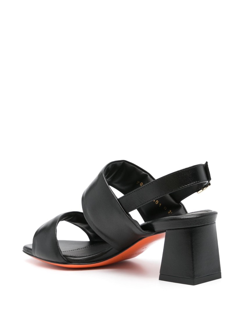 Santoni Open-toe Black Pumps In Gray