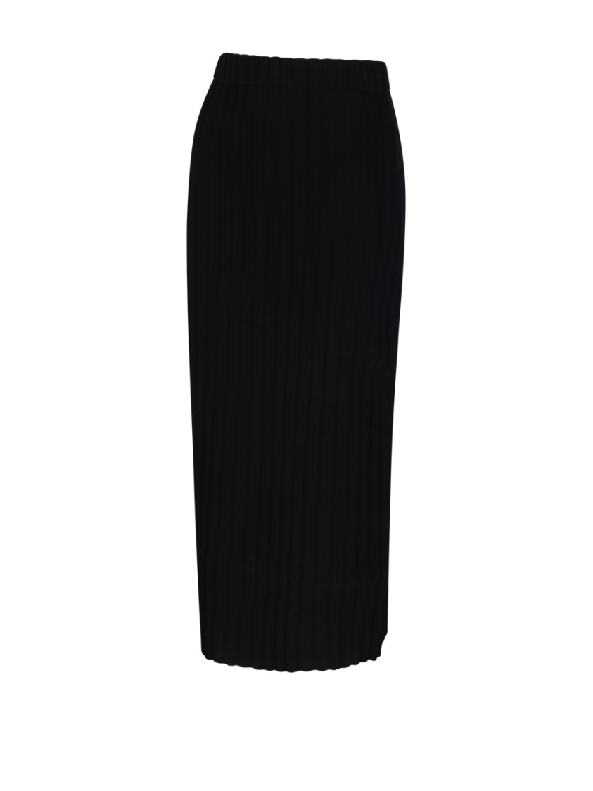 By Malene Birger Ribbed Texture Elastic Waistband Skirt In Black
