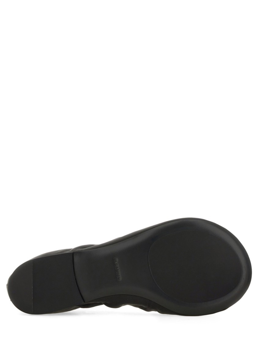 Jil Sander Nappa Ballerina Flats With Subtle Heel In Black