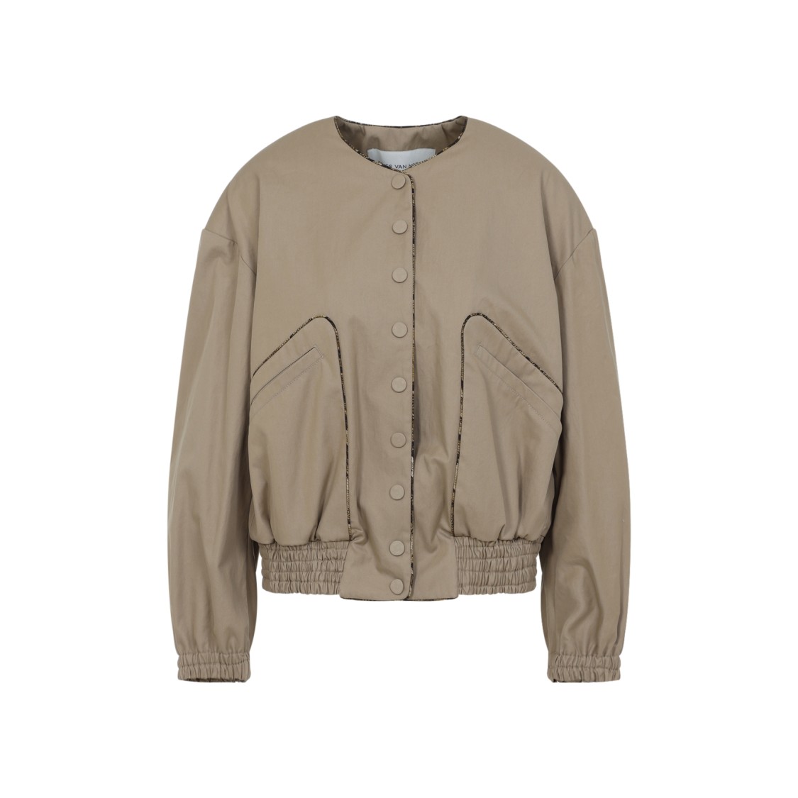 Dries Van Noten Beige Vadon Cotton Bomber Jacket In Neutrals