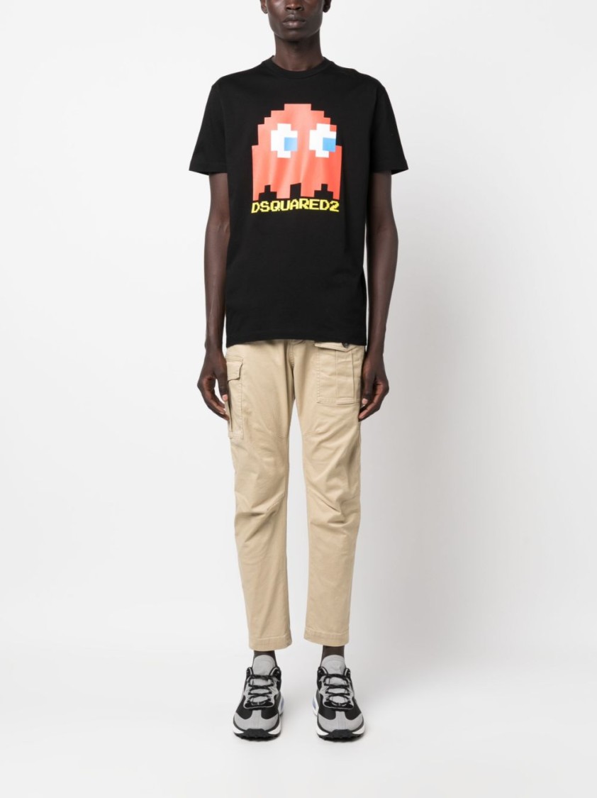 Shop Dsquared2 Tapered Cropped Cargo Trousers In Neutrals