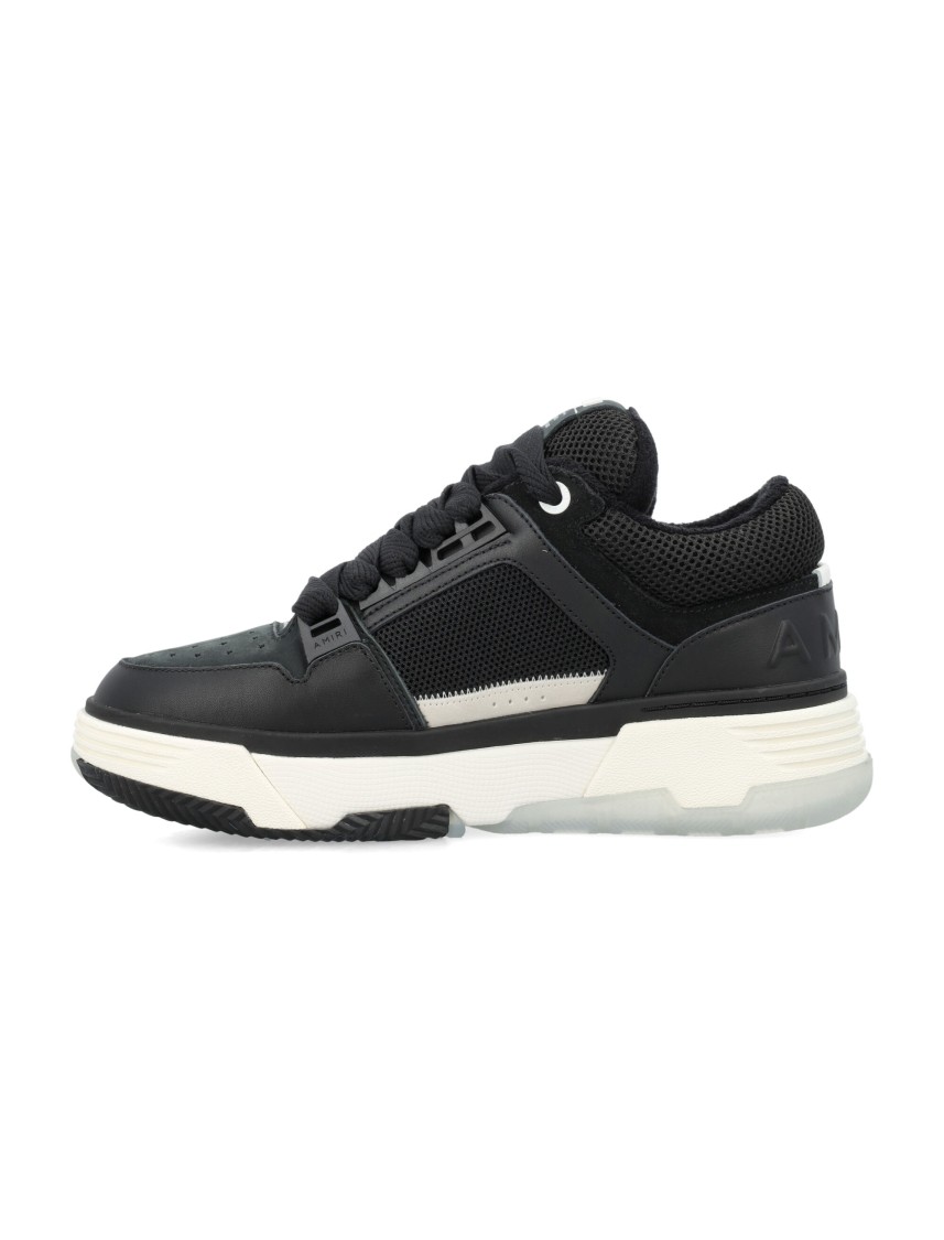 Amiri Black Low Top Sneakers With Logo Patch On The Tongue And Logo Lettering On The Heel In Leather Man In Black