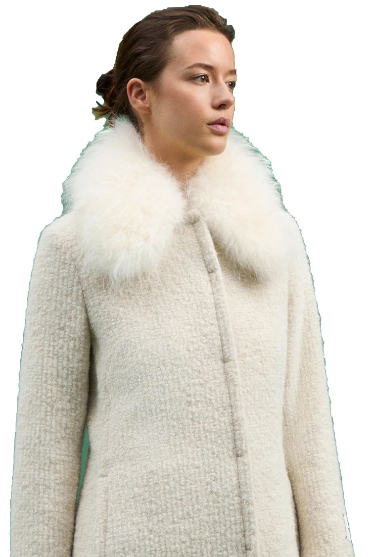Peuterey Long Coat With Cashmere Goat Collar