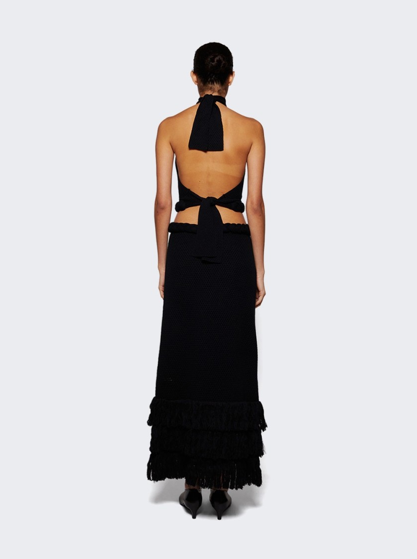 Johanna Ortiz The Unknown Midi Dress Black In Black