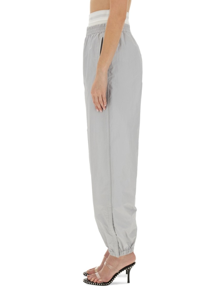 Alexander Wang Women Sports Pants With Integrated Underwear In Grey