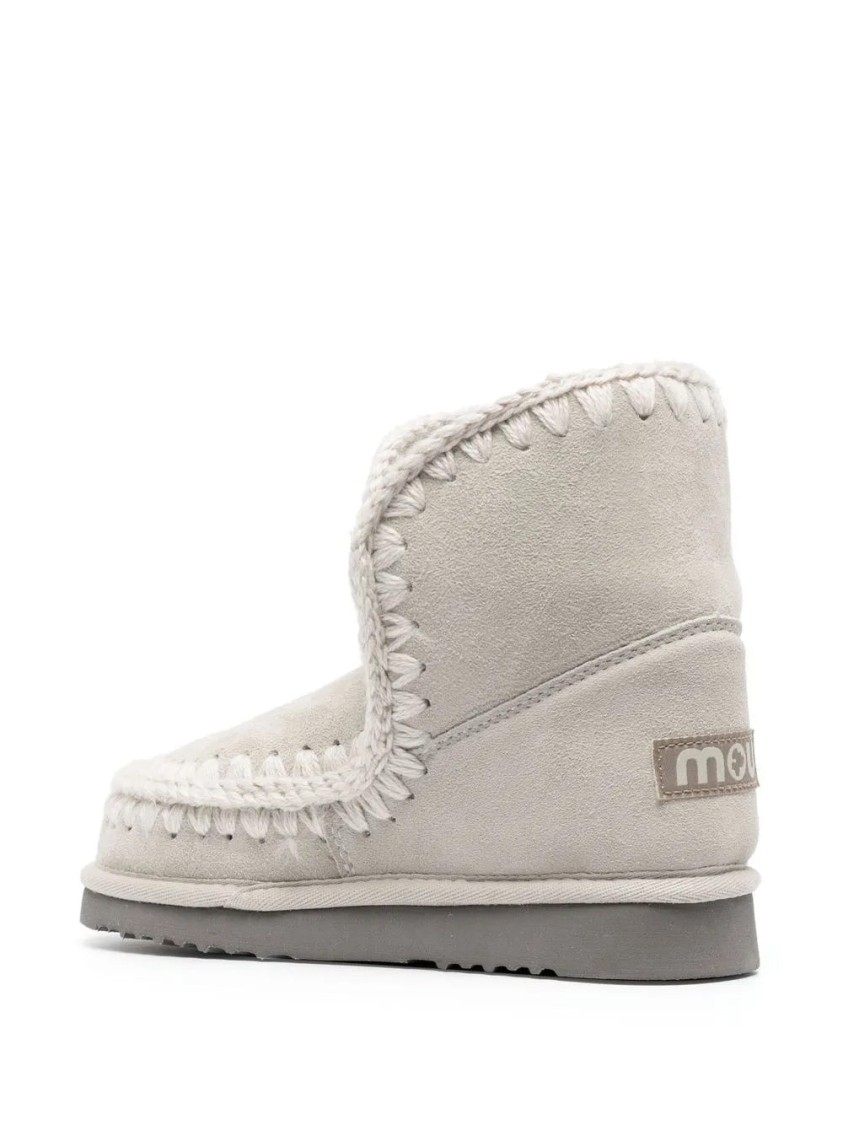 Mou Casual Ankle Boots With Decorative Stitching In Gray