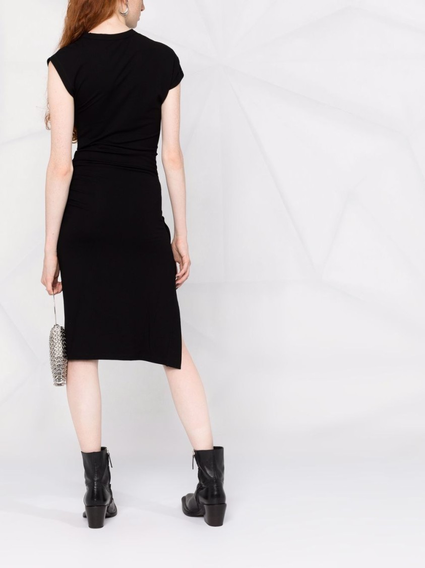 Shop Rabanne Fitted Black Midi Dress