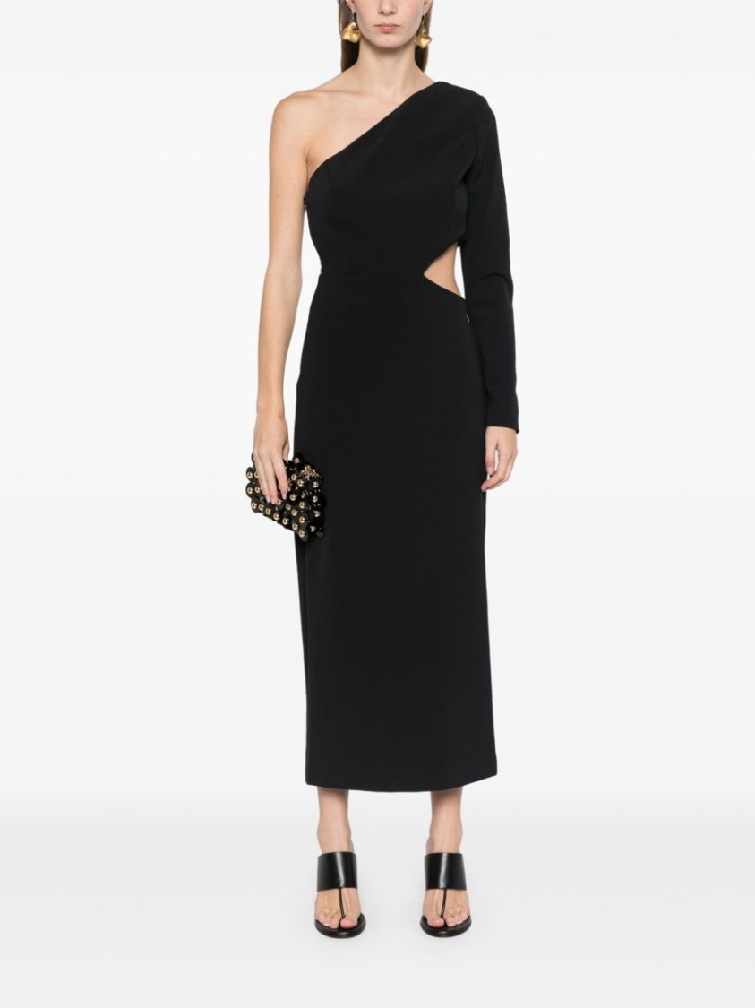 Shop Twinset Twin-set Black Dress With Cut-out Detail