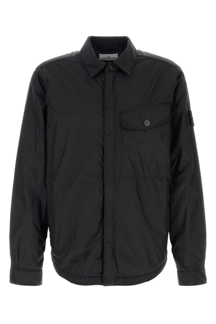 Stone Island Padded Jacket Nylon Chest Pocket In Black