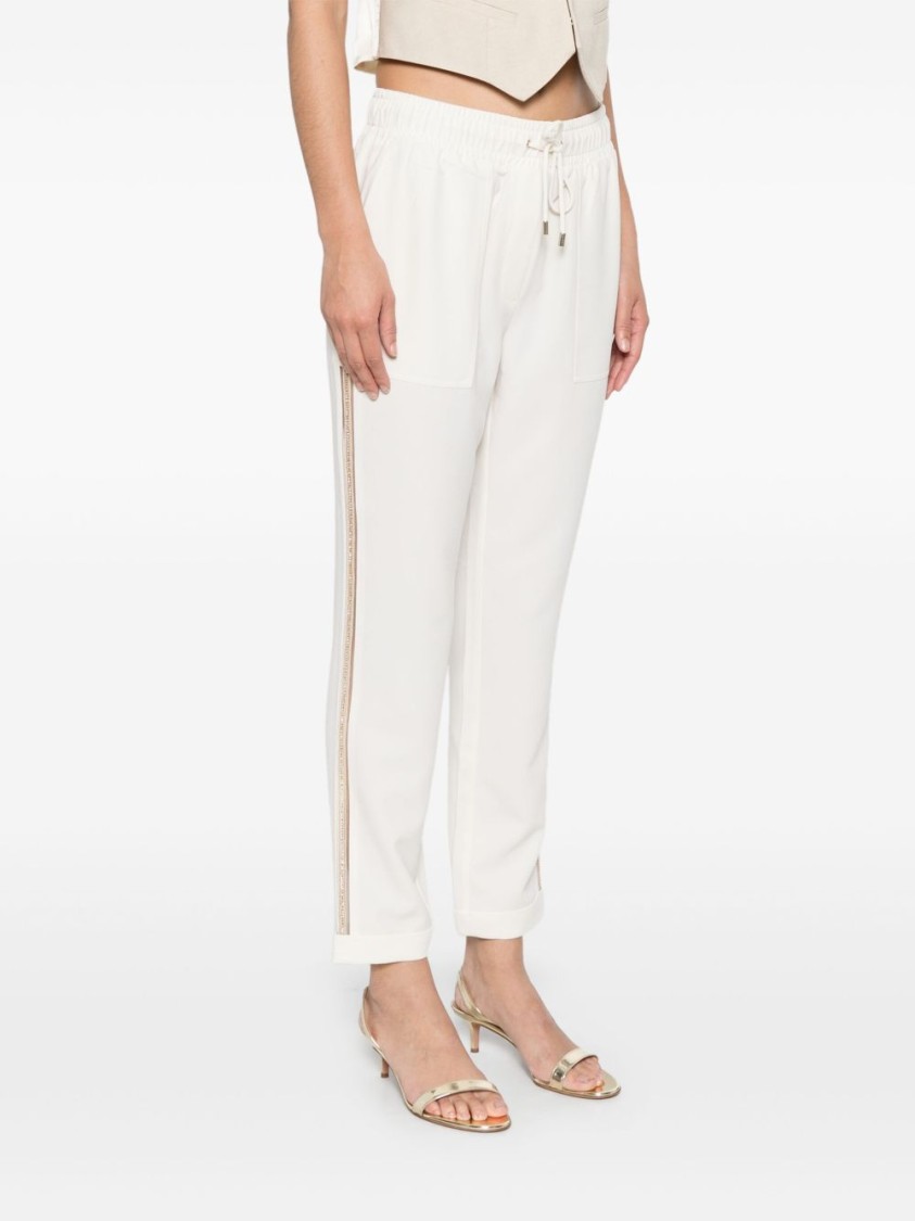 LIU •JO LIU JO WHITE PANTS WITH SIDE STRIPES