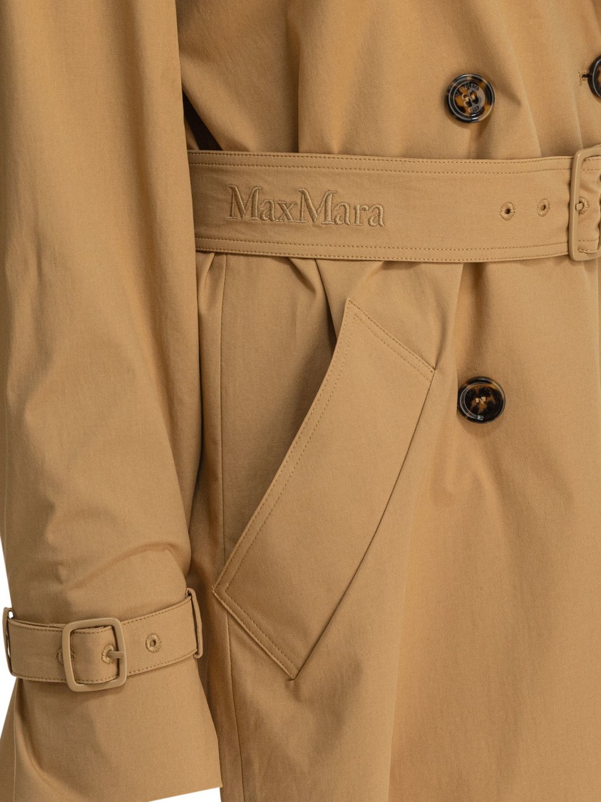 Max Mara Cotton Canvas Raincoat In Brown