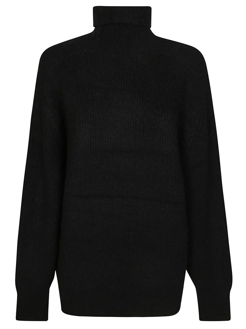 Rotate Birger Christensen Rotate Logo Turtle-neck Knitwear In Black