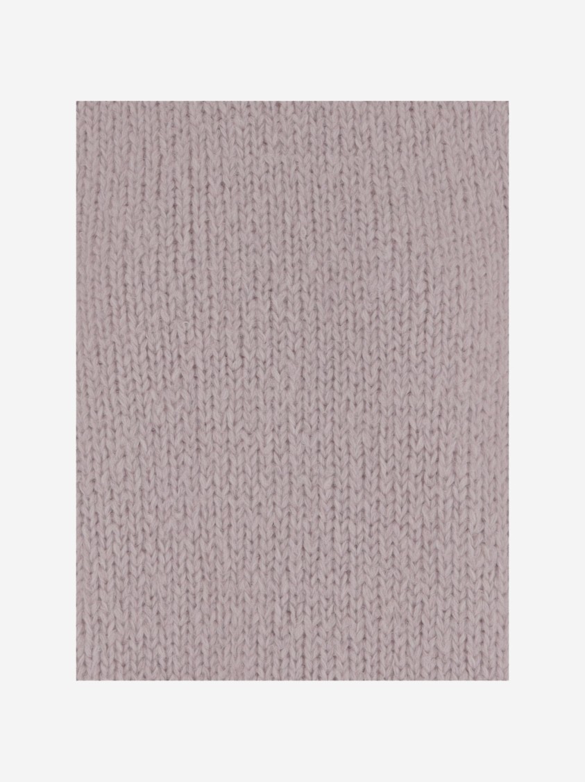 Jil Sander Wool Blend Crew Neck Sweater With Ribbed Details In Gray