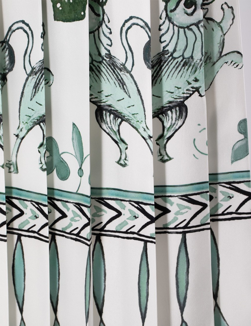 Shop Fabiana Filippi Flared Picta-print Silk Twill Skirt