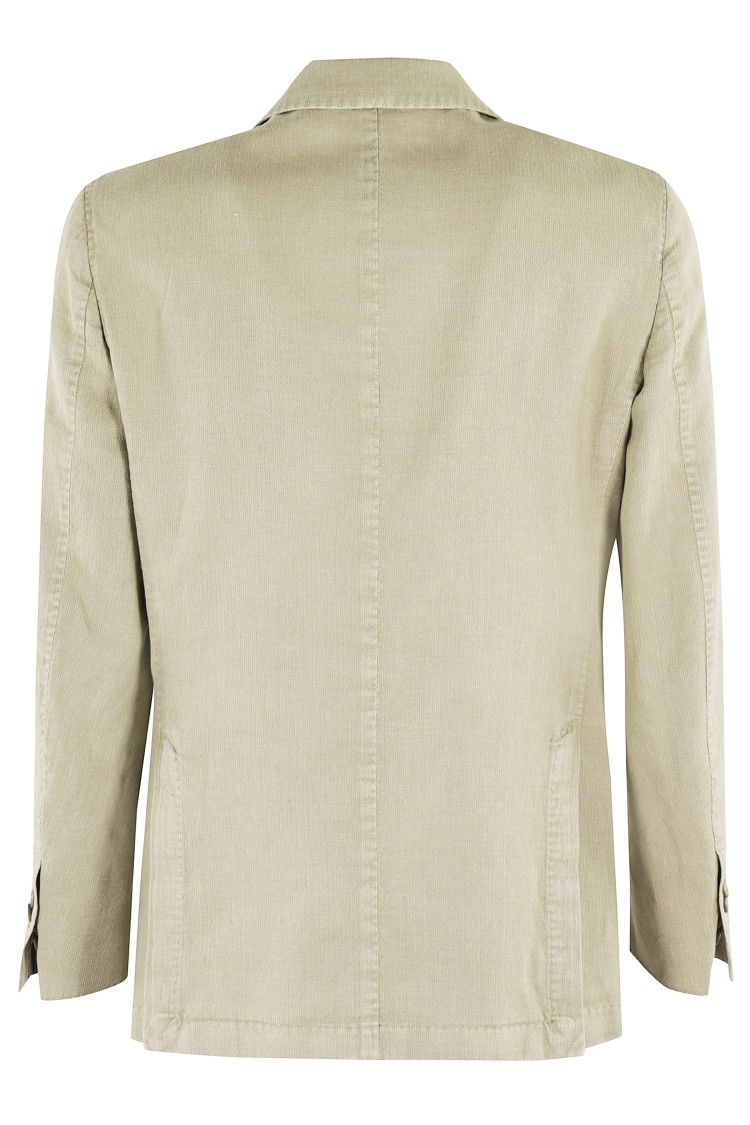 Santaniello Lightweight Two-button Jacket With Notched Lapel In Neutrals