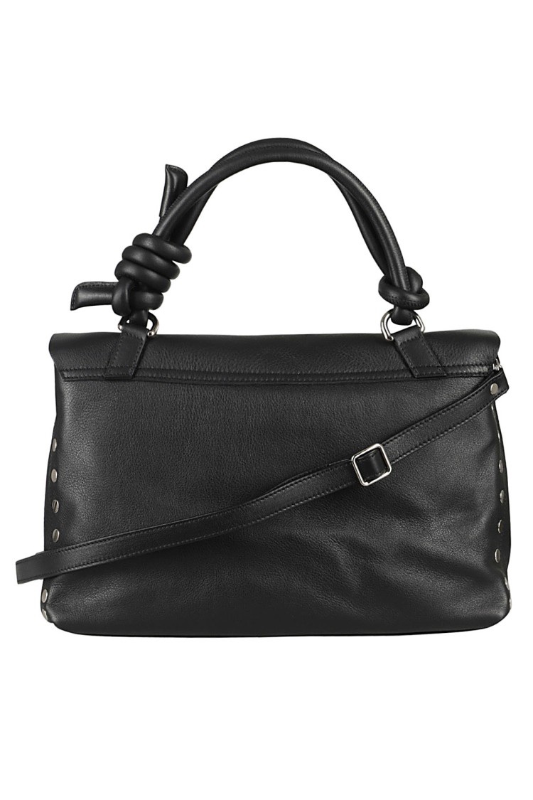 Zanellato Bag Postina Piuma Knot M Handbag In Black