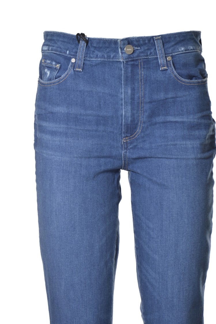 PAIGE PAIGE COLETTE CROP FLARE JEANS IN BLUE DENIM