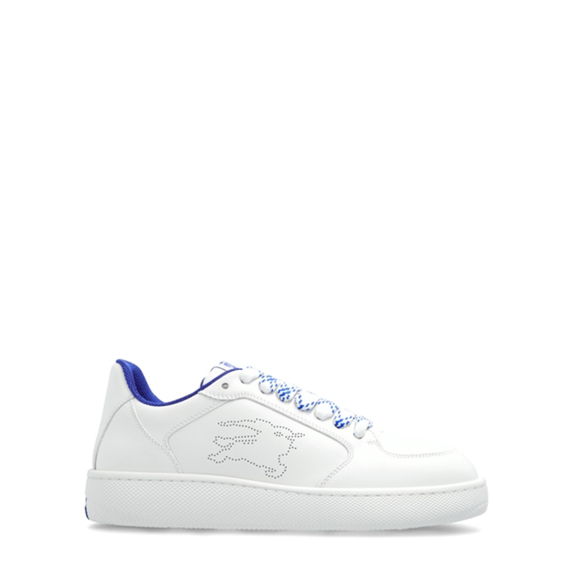 Burberry White Calf Leather Sneakers With Textured Tpu Sole In White